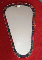 Vintage Spiegel met Schotse Ruit Goudkleurige Rand, Ophalen of Verzenden