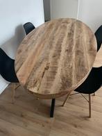 Mangohout ovaal eetafel, Ophalen, 100 tot 150 cm, Zo goed als nieuw, 150 tot 200 cm