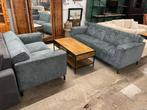 Bankstel 3 + 2 zits blauw/grijs - Keurig nette bankstel, Ophalen, ., Nieuw, .
