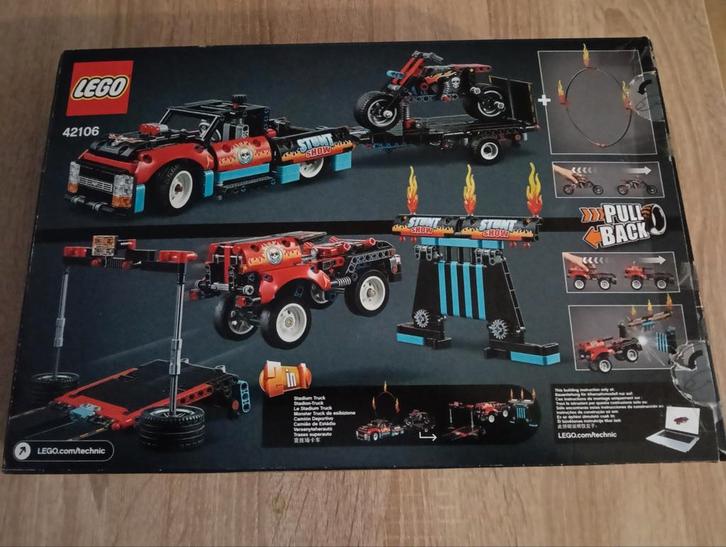 LEGO Technic 42106 Stuntshow Truck & Bike, Kinderen en Baby's, Speelgoed | Duplo en Lego, Zo goed als nieuw, Lego, Complete set
