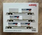Marklin HO 47463 Set containerwagens, Wisselstroom, Wagon, Ophalen of Verzenden, Zo goed als nieuw