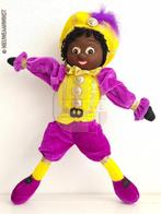 Authentieke Etos etalage zwarte Piet pop - 45cm, geel/paars, Verzenden, Zo goed als nieuw