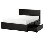 Malm ikea bed zwart 160x200, Ophalen, Zwart, Tweepersoons, Zo goed als nieuw