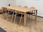 Eiken tafel inclusief 6 Artisan Neva stoelen, Huis en Inrichting, Ophalen, Eikenhout, 200 cm of meer, 50 tot 100 cm