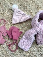 Winterset meisje 80 86 92 98 Muts sjaal Wanten Roze Oudroze, Ophalen, Zo goed als nieuw, Maat 86, Meisje