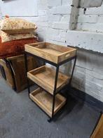 Mangohouten Bijzettafel / Dranktafeltje, Ophalen, Minder dan 50 cm, Minder dan 50 cm, Zo goed als nieuw