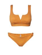 Partij zwemkleding oranje voorgevormde dames bikini sets