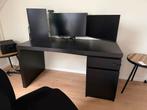 IKEA Malm bureau 140x65 cm zwartbruin, Ophalen, Gebruikt, Bureau