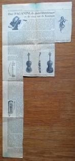 Krantenartikel 7-4-1949. Viool geschiedenis, Ophalen of Verzenden, Gebruikt