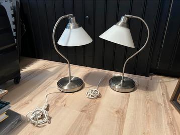 2 metalen tafellampen met glazen kap ikea TEAB beschikbaar voor biedingen