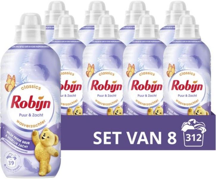 8 flessen Robijn Classics Wasverzachter - Puur & Zacht, Huis en Inrichting, Schoonmaakartikelen, Schoonmaakmiddel, Verzenden