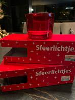 Waxine lichtjes houders 4maal rood, Huis en Inrichting, Woonaccessoires | Kandelaars en Kaarsen, Overige materialen, Ophalen of Verzenden