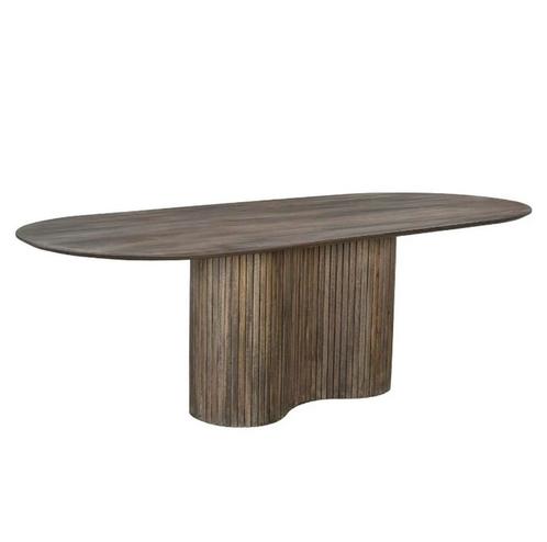 Eettafel Ava Ovaal Bruin 200cm - Giga Meubel, Huis en Inrichting, Tafels | Eettafels, Nieuw, 50 tot 100 cm, 200 cm of meer, Vijf personen of meer