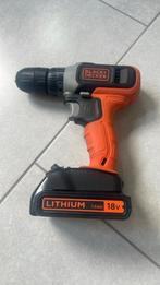 Black en decker 18 volt, Doe-het-zelf en Verbouw, Gereedschap | Boormachines, Ophalen of Verzenden, Zo goed als nieuw, Boor- en Schroefmachine