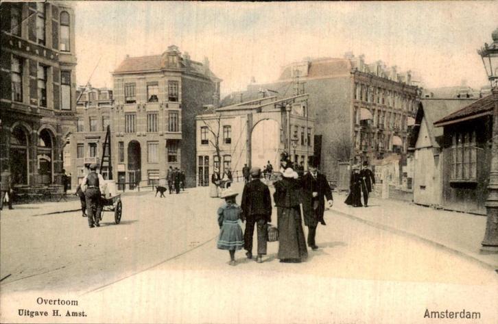 Amsterdam - Overtoom - Brug, Verzamelen, Ansichtkaarten | Nederland, Ongelopen, Noord-Holland, 1920 tot 1940, Ophalen of Verzenden