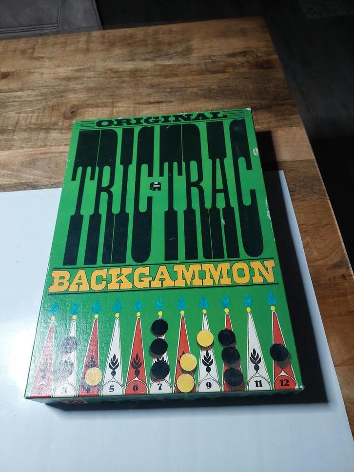 Tric Trac Backgammon - Vintage Bordspel, Hobby en Vrije tijd, Gezelschapsspellen | Bordspellen, Gebruikt, Een of twee spelers