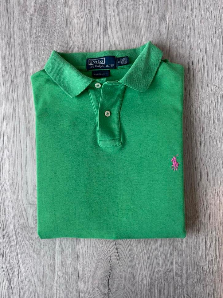 Ralph Lauren Poloshirt Custom Fit | Maat M | Groen, Kleding | Heren, Polo's, Gedragen, Maat 48/50 (M), Groen, Ophalen of Verzenden