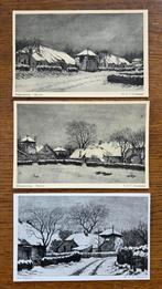 Blaricum, 3 kaarten, tekeningen van W.G.F. Oversteegen, Verzamelen, Ansichtkaarten | Nederland, Ophalen of Verzenden