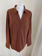 Prachtige bruine blouse van Y-Conic maat L, travelstof, okse, Y-Conic, Ophalen of Verzenden, Zo goed als nieuw, Bruin