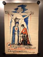 Origineel ontwerp affiche 1946 religieus, Gebruikt, Ophalen of Verzenden, A1 t/m A3, Rechthoekig Staand