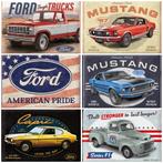 Ford Mustang 1969 Mach 1 blue relief reclamebord van metaal, Ophalen of Verzenden, Zo goed als nieuw, Auto's