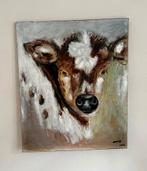 Olieverf Schilderij Kalf - 50x60 cm, Antiek en Kunst, Ophalen of Verzenden