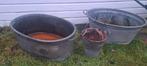 Grote zinken teil (2) en emmer, Ophalen, Overige materialen, Gebruikt, Balkon