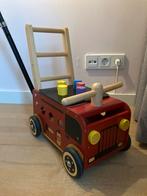 Houten loopwagen / brandweerauto met blokken, Kinderen en Baby's, Ophalen of Verzenden, Zo goed als nieuw