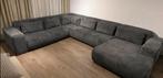 Hoekbank Grijs - Ribstof, Ophalen, Zo goed als nieuw