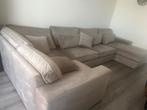 Suede taupe bank + eigen kussens, Huis en Inrichting, 150 tot 200 cm, Stof, 75 tot 100 cm, Vierpersoons of meer