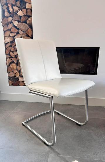 4/6 wit leder Henders & Hazel design stoel rvs frame beschikbaar voor biedingen