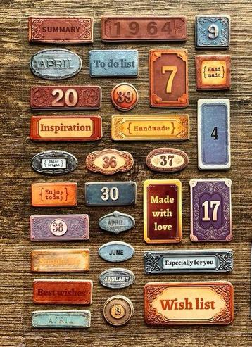 1 vel met vintage look stevige relief stickers beschikbaar voor biedingen