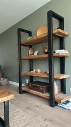 Boekenkast mangohout Zazo 200x150cm industrieel, Ophalen, Gebruikt, 25 tot 50 cm