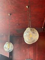 Luxe Messing Glazen Hanglampen (2 stuks), Ophalen, Zo goed als nieuw, Glas, 75 cm of meer
