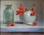 Schilderij rozenbottels in een kom en een vaas Hans Habraken, Ophalen of Verzenden