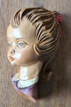 Vintage meisjeshoofd wandhanger, Ophalen of Verzenden