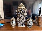 Set van Drie Decoratieve Vazen, Ophalen, Overige materialen, 25 tot 50 cm, Blauw