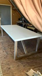 Witte werktafel kantinetafel eettafel, Huis en Inrichting, Tafels | Eettafels, Ophalen, Gebruikt, 100 tot 150 cm, 200 cm of meer