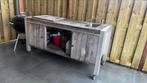 Aluminium buitenkeuken op wielen, Tuin en Terras, Buitenkeukens, Ophalen, Maatwerk, Gebruikt, Houtskool