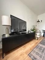 Woood Gravure dressoir tv meubel zwart grenenhout, Ophalen, Zo goed als nieuw, Minder dan 100 cm, Metaal