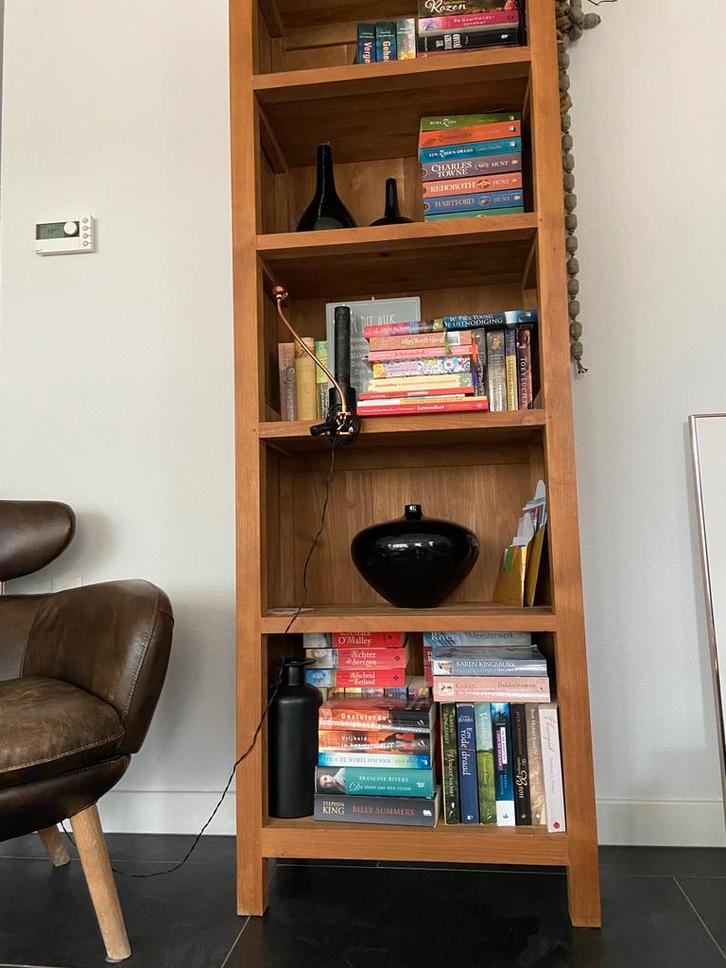 Teakhouten Boekenkast, Huis en Inrichting, Kasten | Boekenkasten, Gebruikt, 50 tot 100 cm, 150 tot 200 cm, 25 tot 50 cm, Met plank(en)