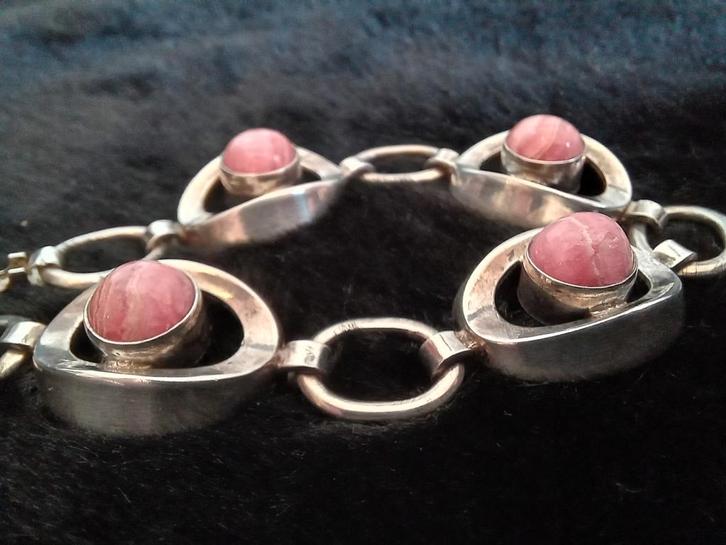 Vintage zilveren armband, Sieraden, Tassen en Uiterlijk, Antieke sieraden, Armband, Zilver, Met edelsteen, Ophalen of Verzenden