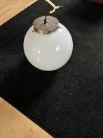 Oude schoollamp / hanglamp. 35 cm rond., Ophalen of Verzenden, Gebruikt, Glas, Minder dan 50 cm