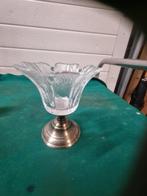 waxine houder op tinnen voet vintage, Ophalen of Verzenden