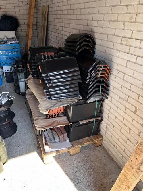 Dakpannen vlak Röben Bergamo zwart, Doe-het-zelf en Verbouw, Dakpannen en Dakbedekking, Nieuw, Dakpannen, Steen of Klei, Zwart
