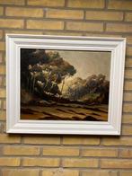 Schilderij, bosgezicht, mahonie-paneel, Antiek en Kunst, Ophalen