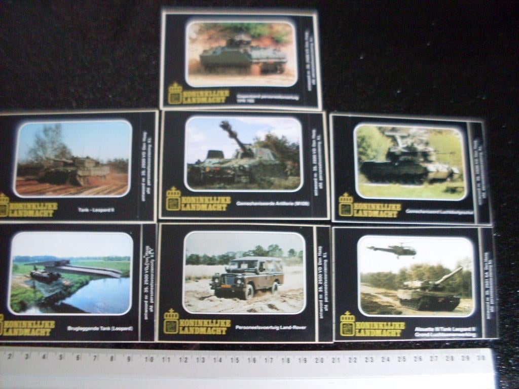 7x sticker Koninklijke landmacht voertuigen heli tank, Verzenden, Zo goed als nieuw, Bedrijf of Vereniging