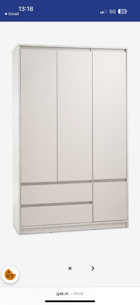 Billund kledingkast (jysk), Huis en Inrichting, Kasten | Kledingkasten, Zo goed als nieuw, 150 tot 200 cm, 100 tot 150 cm, 50 tot 75 cm