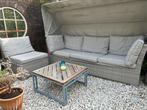 Loungeset met luifel, Tuin en Terras, Ophalen, 4 zitplaatsen, Gebruikt, Bank