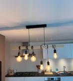 Industriële hanglamp 100 cm | hout & zwart | zonder lampen, Ophalen, Gebruikt, 75 cm of meer, Industrieel